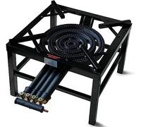 Reldor Heavy Duty 20.8KW 4 - Key Single Cast Iron Burner LPG/Propane Gas Boiling Ring Burner - Commercial Catering, Camping Stove for Outdoor Wedding Parties - 49L x 49W x 36H, Black