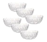 Reldor Ice Cream Dessert Glass Bowl Set of 6 - 400ml Glass Bowls for Fruit, Sundae, Salad, Appetizers, Trifle - Clear Crystal Bowls Set for Serving Snacks, Sweets, Party (Diameter 13cm)