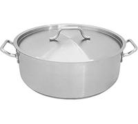 Reldor Stainless Steel Rondeau Stock Pot with Lid, Multi Ply Stainless Steel Pot- Heavy Bottom Professional Cookware, Made in Italy, Induction Compatible - 45 X 15CM, 23.5 litres