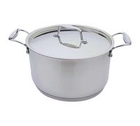 Reldor Stainless Steel Stock Pot with Lid, Large Cooking Pot Deep Casserole Kitchen Cookware, Induction Compatible, Ideal for Cooking, Soup, Stew, and Pasta (20 cm)