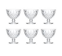 Reldor Sundae Glasses Set of 6 - 300ml Dessert Bowl Ice Cream Cups with Waved Edges, Clear Stackable Glass Bowls for Desserts, Fruit, Cocktails, Puddings & Starters