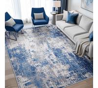 RELEANY Washable 5'x8' Abstract Area Rug for Living Room Blue Gray