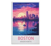 Release Stress and Solve Problems,Boston Massachusetts,Adults 1000 Piece Jigsaw Puzzle- Christmas,75x50,wooden puzzle ,AA-308