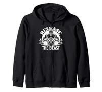 Release The Beast, Weight lifter Gym Strong man Body Builder Zip Hoodie