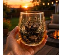 Release the Kraken Glass,Kraken Rum Glass,Sea Legend Pirate-Bar Whiskey Wineglass,Embossed Octopus Sea Monster Whiskey Tumbler for KrakenRum,ScotchBourbon Cocktail,Nautical Home Bar Decor Mens Gift
