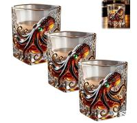 Release the Kraken Glass - Rum Octopus Glass, Sea Legend Pirate-Bar Whiskey Wine Glass, Sea Theme Decor Glasses for Family Members, Friends ，3Pcs