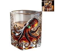 Release the Kraken Glass - Rum Octopus Glass, Sea Legend Pirate-Bar Whiskey Wine Glass, Sea Theme Decor Glasses for Family Members, Friends ，1Pcs