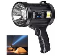 RELEMTRA Rechargeable Spotlight,900000 Lumens Handheld Hunting Flashlight Led Flashlight and Solar Panels,3 Modes 3 Colors Waterproof,Lightweight Bright Searchlight for Hunting,Camping, Boating