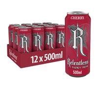 Relentless Cherry Energy Drink, 500 ml, Pack of 12