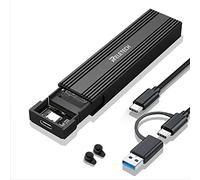 Reletech M.2 SSD Portable USB3.1 Type-C 10Gps SSD Enclosure, Supports NVMe/SATA Two protocols, Suitable for MacBook SSD Enclosure Gen 2 (10 Gbps) to NVMe PCI-E M.2 SSD Case (Black)