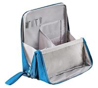 Relevanton Standing Makeup Bag, Waterproof Vertical Office Desktop Storage Bags, Multi Purpose Stand Up Toiletry Bags (Blue)