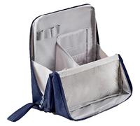 Relevanton Standing Makeup Bag, Waterproof Vertical Office Desktop Storage Bags, Multi Purpose Stand Up Toiletry Bags (Navy)