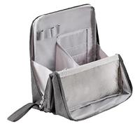 Relevanton Standing Makeup Bag, Waterproof Vertical Office Desktop Storage Bags, Multi Purpose Stand Up Toiletry Bags (Gray)