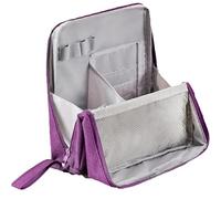 Relevanton Standing Makeup Bag, Waterproof Vertical Office Desktop Storage Bags, Multi Purpose Stand Up Toiletry Bags (Purple)