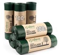 Relevo 100L Bin Bags - Made from 100% Recycled Material. Extra Large Bin Bags. Dimensions: 85 cm x 105 cm. Includes 60 Bin Liners 100L