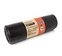 Relevo 240L Wheelie Bin Liners - 55 µm (Micron) Thick, Heavy Duty Garden Waste Bags, Reusable and Strong Black Bin Bags