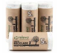 Relevo 5L Bin Liners - Small Bin Bags made of 30 µm (Micron) 100% recycled Plastic. Scented Bin Liners perfect as Food Waste Bags