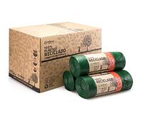 Relevo Green Drawstring Bin Bags - 100L (Width 85 cm x Height 105 cm), 156 Bags (12 Rolls × 13 Bags) | Extra Strong Bin Liners| 100% Recycled LDPE from Greenhouses | Blue Angel Certified