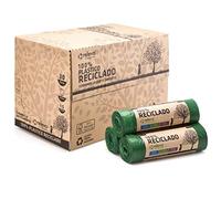 Relevo Green Drawstring Bin Bags - 30L (Width 55 cm x Height 60 cm), 360 Bags (24 Rolls × 15 Bags) | Extra Strong Bin Liners| 100% Recycled LDPE from Greenhouses | Blue Angel Certified