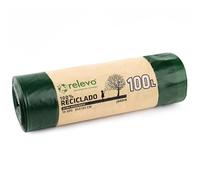 Relevo 100% Recycled Bin Liners, Heavy Duty 100L, 10 Trash Bags