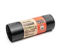 Relevo Professional Heavy Duty Black Bin Bags - 150L Width 80 cm Height 1
