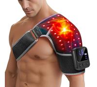 RELEXNOW Cordless Red Light Therapy for Shoulder, Portable Near Infrared Light Therapy Devices for Shoulder & Joint Comfort Wearable Shoulders Massage Wrap with 5000mAh Battery(Gray)