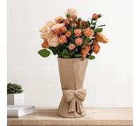 Relexome Warm Beige Modern Boho Ceramic Vase, 24.5 cm, Decorative Aesthetic Flower Vase for Fresh Bouquet, Pampas Grass, Living Room, Bedroom, Table Decoration, Home Decoration