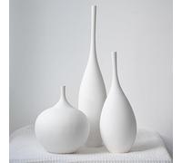 Relexome White Ceramic Vase Set of 3 Modern Boho Wabi-Sabi Decorative Aesthetic Vases for Centerpieces Pampas Matte Minimalist Vase for Living Room Table Shelf Home Decor Gift