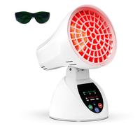 Relhafethy Red Light Lamp 150 W, Infrared Lamp with 3 Temperature Levels, 30/45/60 Minute Timer, Angle Adjustable, Tilt Protection with Automatic Shut-Off for Office and Home