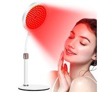 Relhafethy Red Light Lamp, 940&850&660 Infrared Light Lamp with Base, 15/30/45 Mins Timer, 9 Brightness Adjustment, Flexible Gooseneck Design & 3-in-1 Chip, 100LEDs Red Lights for Home/Office Use