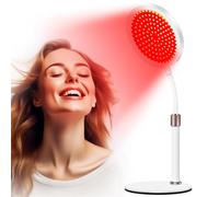 Relhafethy Red Light Lamp with Base, 660nm&850nm Infrared Light Lamps, 3-in-1 Chip Design & Adjustable Gooseneck & 10/30/45mins Timer, 100LEDs Red Lights Lamp for Home Use
