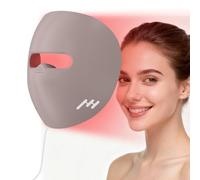 Relhafethy Red Light Mask, 850 & 660 LED Mask with 10/15/20 Mins Timer & 5 Brightness Adjustment, Flexible Silicon Infrared Light for Home Use