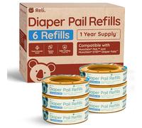 Reli. Diaper Pail Refill Bags, Compatible with Munchkin Step, Pail (6 Pack) | Pail Refills w/Lavender Scent | Odor Blocking, Strong, Easy Replacement | Holds up to 1,680 Diapers