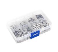 Reliable 600 Wire End Ferrules Assorted Mixed Sizes Non-Insulated Cable Sleeves. Wire Connections for Easy Installation