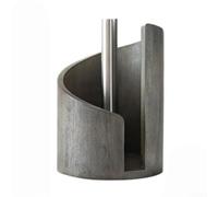 Reliable Paper Towel Holder With Wood Base And Iron Rod Designed For Continuous Kitchen Countertop Service(D is gray)