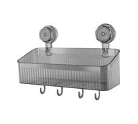 Reliable Suction Cup Storage Basket for Everyday Essentials Adjustable Hook for Custom Use (transparent)