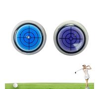 Reliablevalidity Golf Ball Marker, Golf Trainer-Golf Ball Marker Round Cap Clip Mark with Level Function, for Man Woman, Attaches Easily Line Marker Tool Accessories (2pc B)