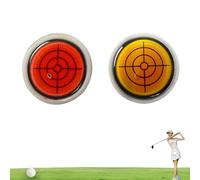Reliablevalidity Golf Ball Marker, Golf Trainer-Golf Ball Marker Round Cap Clip Mark with Level Function, for Man Woman, Attaches Easily Line Marker Tool Accessories (2pc A)