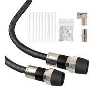 RELIAGINT Coaxial Cable 50FT, RG6 Coax Cord for TV with Weatherproof Boot - Ideal Outdoor TV Cable Wire and Antenna Extension, Tri-Shield UV Fire Resistant Wall Rated Black RG6