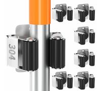 reliahom 6 Pack Broom Holder Wall Mount Stainless Steel Mop Hanger Organization Heavy Duty Garage Storage System Garden Laundry Kitchen Tool Organizer General Purpose Storage Rack(Black)