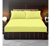 RELIANCE Bedding 100% Egyptian Cotton 400 Thread Count 35cm Deep Fitted Sheets Double Extra Deep Pockets Corner Elastic Fitted Bed Sheets Double Cotton - Comfy and Luxury Cotton Fitted Sheet