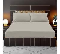 RELIANCE Bedding 100% Egyptian Cotton 400 Thread Count 35cm Deep Fitted Sheets Small Double Extra Deep Pockets Corner Elastic Fitted Bed Sheets Small Double Cotton Comfy and Luxury Cotton Fitted Sheet