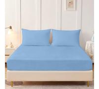 RELIANCE Bedding 400 Thread Count 3PC Fitted Sheet Set 100% Egyptian Cotton Bed Sheets Double 25cm Deep Double Fitted Sheet and Pillowcase Set, Soft & Breathable Bedsheets for Double Bed