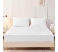 RELIANCE Bedding 400 Thread Count 3PC Fitted Sheet Set 100% Egyptian Cotton Bed Sheets King Size 25cm Deep Kingsize Fitted Sheet and Pillowcase Set, Soft & Breathable Bedsheets for King Size Bed