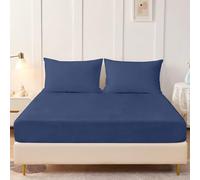 RELIANCE Bedding 400 Thread Count 3PC Fitted Sheet Set 100% Egyptian Cotton Bed Sheets King Size 25cm Deep Kingsize Fitted Sheet and Pillowcase Set, Soft & Breathable Bedsheets for King Size Bed