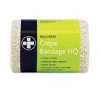 Reliance Medical 400 x 7.5 cm White HQ Grade Relicrepe Crepe Bandage - Pack of 10