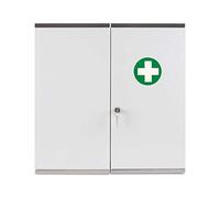 Reliance Medical Budapest Medicine Cabinet - Lockable, Wall-Mounted Metal First Aid Storage, 46x30x14 cm, Home/Office, with Safety Lock & Keys