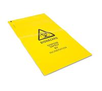Reliance Medical | Clinical Waste Sack With Adhesive Strip To Identify And Highlight Hazardous Waste - Color Yellow - 30cm x 20cm Lenght x Width - (Pack of 50)