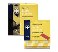 Reliance Medical Dependaplast Fabric Plasters - Pilfer Proof, Dispensable, Breathable, Assorted Sizes (Pack of 40)
