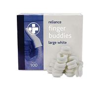 Reliance Medical Finger Buddies REL692 Bandage Box, Large, White (Pack of 100)